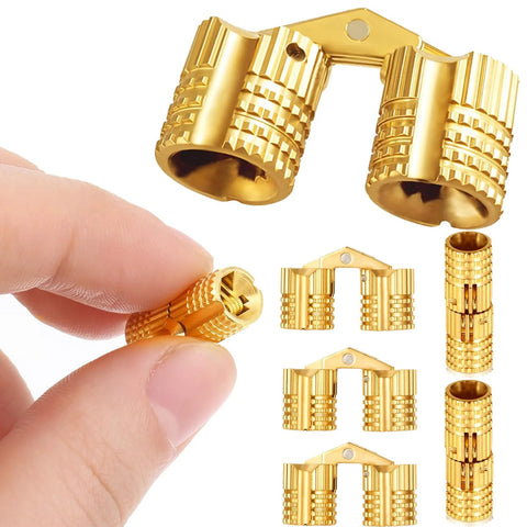 Hidden Brass Barrel Hinges Kit for Jewelry Boxes and Small Cabinets 180 Degree Flush Mount Solid Brass Construction 8mm and 10mm