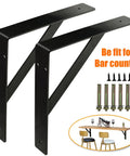 Heavy Duty Countertop Support Brackets 20 By 14 Inch Wall Mounted Right Angle L Shaped Shelf Brackets Black for bar tops