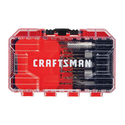 35 Piece Screwdriver Bit Set With Heavy Duty Shock Resistant Steel CNC Machined Tips For A Tight Fit Includes Four Drill Bits For Versatile Home And Workshop Tasks Pro Grade Durability For Tough DIY And Professional Projects in clear case