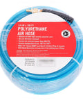 1/4 Inch Air Compressor Hose, 100 Ft Reinforced Polyurethane PU Line With 1/4 Inch Quick Connect Plug And Coupler Fittings, Blue, Heavy Duty