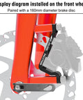 Disc Brake Adapter 160mm For Front And Rear Calipers, Aluminum CNC Bike Post Mount To Flat Mount Converter with rotor