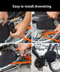 Heavy-Duty Neoprene Bike Pedal Cover for Transport and Storage protects car paint and bike frames, easy drawstring installation