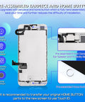 Iphone 7 Plus Screen Replacement Complete Assembly With Home Button White 5.5 Inch LCD Digitizer 3D Touch Front Glass Front Camera Ear Speaker Repair Tool Kit A1661 A1784 A1785 with pre-assembled components displayed.