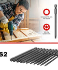 Woman using a drill with 11 Piece Killer Security Torx Bit Set Tamper Proof Star Driver Bits Solid S2 Steel 4 Inch Length