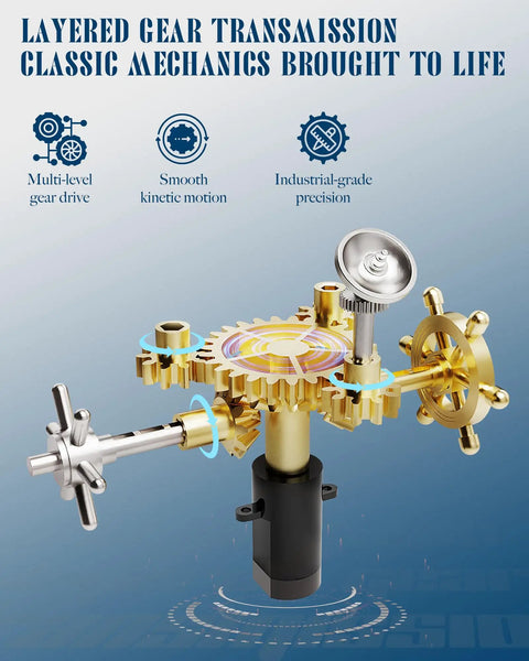 Gear mechanism of Navi Lighthouse Mechanical 3D Puzzle Lighted DIY Building Set For Adults Desk Decor And Gift Ideas