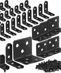 Heavy Duty L Brackets For Shelves 107 Piece Value Set with screws, multiple sizes for wood furniture repair and mounting