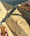 Pro Grade Dual Handle Draw Knife Sporting A Killer Razor Edge And Sweet Grip chipping softwood for clean woodworking finishes.