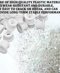 Beefed Up Shifter Cable Bushing Repair Kit For Transmission Shift Linkage Universal Fit For Ford Escape Edge Focus Durable Plastic Bushings Gear Shifter Linkage Fix Kit 2 Piece, close-up of durable white plastic bushings.