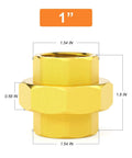 1 Inch Female Brass Union Pipe Fitting for Connecting and Extending Pipes, Heavy Duty Solid Brass, Corrosion Resistant, Industrial Use