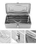 Open Portable Stainless Steel Tool Box With Big Capacity And Multiple Compartments For Easy Organization Heavy Duty Metal Toolbox