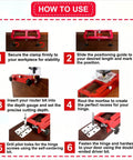 Step-by-step guide using Door Hinge Jig Kit For Router, Aluminum Alloy Adjustable Mortise Template For Hinges From 2.5 To 5 Inches Long