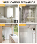 No Drill Self Adhesive Curtain Track For Ceiling Or Wall Mount 5.4 Feet Long Unbendable And Cuttable Supports Up To 18 Pounds Lightweight Durable Plastic Ideal For RV Windows Living Room Bedroom Curtains in bedroom, bathroom, RV, wardrobe