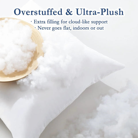 20x20 Outdoor Pillow Inserts Set Of 2 With Waterproof Fabric Down Alternative Cushions featuring plush filling detail