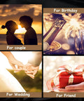 Collage of images featuring moments for couple, birthday celebrations, wedding hand-holding, and gift for friend.