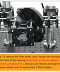 Five-Position Dichroic Filter Wheel For Telescopes With Slim Cage Design Under 1.1mm on optical experiment setup
