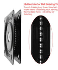 Heavy Duty 7 Inch Square Bar Stool Swivel Plate For Buttery Smooth 360 Degree Spin With Rust Proof Steel And No Skip Roll, showing hidden interior ball bearings.