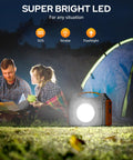 Rugged 300W Portable Power Station For Off Grid Adventures near tent with LED flashlight, ideal for camping