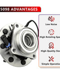 Two Pack Front Wheel Bearing And Hub Assembly For Chevy Silverado 2500 3500 HD Suburban 2500 GMC Sierra 2500 3500 HD Yukon XL 2500 Hummer H2 8 Lug With ABS Beefed Up Heavy Duty Truck Parts with low noise and high-quality steel