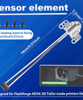 Plug And Play Hotend Heating Assembly Kit For AD5X 3D Printer With Thermistor And Metal Clip Quick Change Hot End Block 380 Degrees Celsius High Temperature Replacement Part shown with screws and dimensions