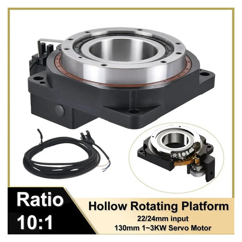 Heavy Duty Hollow Rotary Actuator Built Like A Tank With Rock Solid Cast Iron Base And Butter Smooth 360 Degree Electric Rotary Table For Precision Stepper Servo Motor Jobs, showcasing a hollow rotating platform.