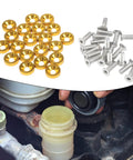 M6 Hex Head Bolt Screw Kit With Aluminum Washers For Fender, Bumper, Headlight And Trunk Mounts, 20 Piece Set, CNC Machined 6061 Aluminum Golden Finish, Engine Bay Ready, Heavy Duty Vibration Resistant Auto Body Fasteners for engine bay mounts