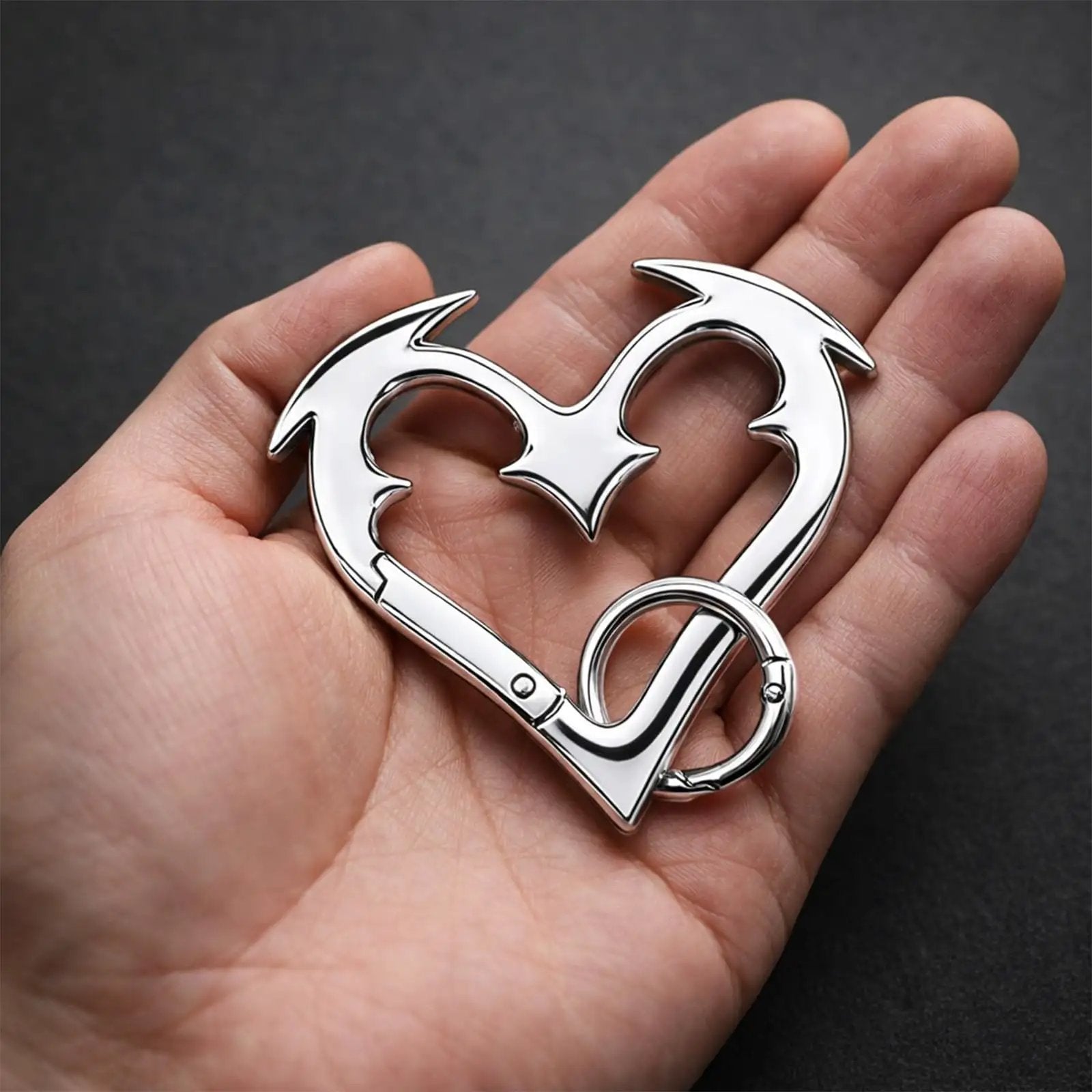 Y2K Heart Carabiner Keychain For Keys & Bags ✓