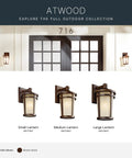 Atwood 11 Inch Outdoor Wall Light In Brown Stone Finish With Light Umber Mist Glass 1 Light Exterior Wall Sconce