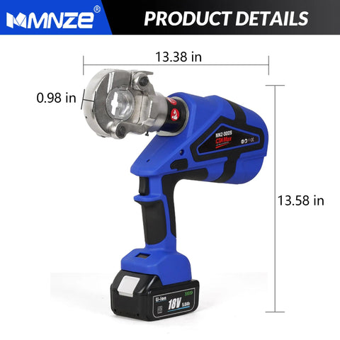 Straight Up Electric Hydraulic Cable Lug Crimper Pliers Delivering Fast Continuous Crimping With A Smooth Pure Copper Motor Built For Heavy Duty Wire Termination On The Job Site