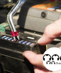 Hands using All In One External Circlip Retaining Rings Kit With 328 Pieces In Black Manganese Steel Snap Clips in engine area