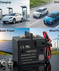 Heavy Duty 60A 1000VDC High Voltage Ceramic DC Contactor Relay With 12V Coils showcased near EV charging, solar panels, and wind turbines.