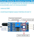 Infrared Proximity Sensor Module For Arduino Smart Car Robot 10Pcs 2-30Cm Obstacle Avoidance Reflective Photoelectric Sensor With Dupont Cables 3.3V To 5V Compatible Plug And Play showing circuit board details and components.