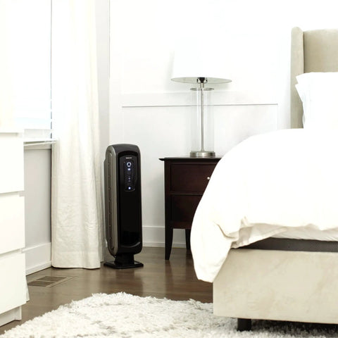 No Nonsense 4 Stage Hospital Grade Filtration Air Purifier With True HEPA For Small Rooms 100 To 200 Sq Ft Ultra Quiet Black AeraMax 90 in bedroom