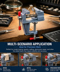 360 Degree Rotating Mini Bench Vise Clamp For Crafting And Jewelry Making On A Table Mount With tools and ring