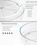 Close-up of Clear Two Pack Rotating Lazy Susan Organizers with non-skid base, showcasing premium PET material and sleek design.