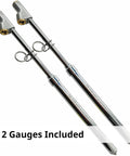 150 Psi Deluxe Semi Truck Tire Pressure Gauge With Long Dual Head Chuck For Easy Reach On Trucks RVs And Dually Trucks Built To Last And Includes Dual Scale 10 To 150 Psi And 69 To 1034 Kpa, 2 gauges