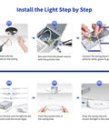 Installation steps for 16 Pack 6 Inch LED Recessed Canless Wafer Lights With 5CCT Selectable 2700K To 5000K, Dimmable 12W 1050LM