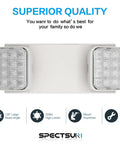 4 Pack Led Emergency Lights For Biz With Battery Backup, Hard Wired, UL 924 Certified, AC 120 To 277 Volt, Two Head Adjustable