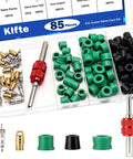 HVAC Hose Gasket Repair Kit With Valve Cores And Seals, 85 Piece Auto Air Conditioning DIY Friendly Maintenance Set