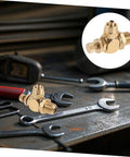 Air Regulator Valve For Precise Flow Control Up To 8mm Push In Tube Fitting Brass With One Quarter Inch Npt Male Thread Ideal For Automotive Door Pump And Pneumatic Systems, brass valve on wrench