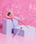 Heart Shaped Digital Thermometer For Cooking And Grilling With Instant Read In Celsius Or Fahrenheit Pink Finish, on display.