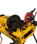 Steel Dragon Tools 300 Compact Pipe Threader Machine With Self Opening Die Head And Two Dies for threading 1/8 to 2 inch pipes.