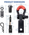 Product dimensions of Shackle Hitch Receiver Two Inch With Three Quarter Inch D Ring Shackle And Five Eighth Inch Trailer Hitch Pin Lock 45000 Lbs Break Strength Heavy Duty Receiver Kit Weatherproof Anti Theft Lockable Towing Recovery Kit
