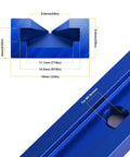 Premium Dope T Tracks For Woodworking Heavy Duty 6063 Aluminum 48 Inch Blue Set detail with measurements and screw holes