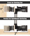 Boss Spoilboard Surfacing Slab Flattening Router Bit With Four Flutes, One Quarter Inch Shank, Two Inch Cutting Diameter, One Half Inch Cutting Depth, Includes Free Collet, Perfect For Woodworking Projects shown with dimensions for spoilboard surfacing