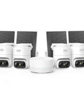 Four Camera Wireless Outdoor Security Kit With 360 Pan And Tilt Auto Tracking 2K Solar Powered Security Cameras AI Detection