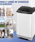 Compact Portable Washing Machine 20 Lbs Turbo Wash System in various settings like dorms and apartments.