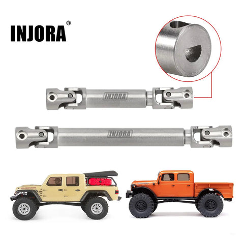 Stainless Steel D Shaped Drive Shaft for SCX24 Gladiator Power Wagon Upgrade with Tight Connection and Realistic Scale Joint for Rugged Trail Crawlers Not Compatible With SCX24 Deadbolt, stainless steel 1:24 RC crawler drive shaft