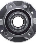 Beefy Front Wheel Bearing And Hub Assembly With ABS Encoder For 2015 To 2022 Chevy Colorado And GMC Canyon Four Wheel Drive Models Six Lug Four Bolt Flange Easy Install OE Replacement front view