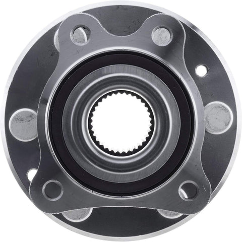 Beefy Front Wheel Bearing And Hub Assembly With ABS Encoder For 2015 To 2022 Chevy Colorado And GMC Canyon Four Wheel Drive Models Six Lug Four Bolt Flange Easy Install OE Replacement front view