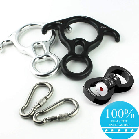 Heavy Duty 35kN Swing Swivel Rotational Device For Tree Swings And Aerial Gear, 7075 Aluminum Spinner With Ultra Safe Carabiner